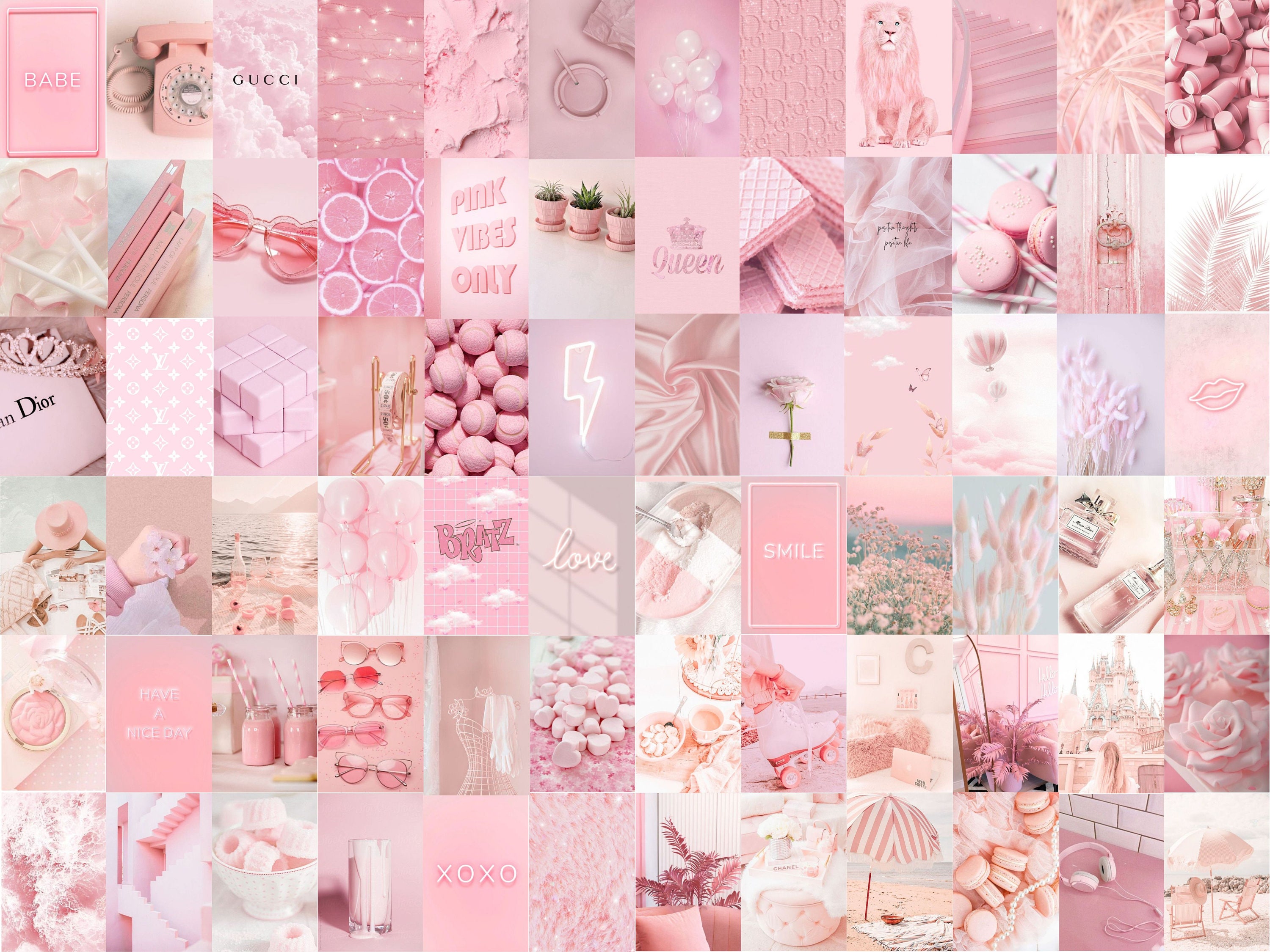 Buy 100 Blush Pink Collage Kit Pastel Pink Wall Collage Pink Online In 