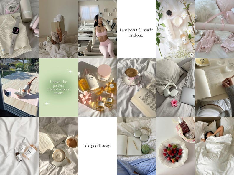 100 Clean Girl Aesthetic Wall Collage Kit Neutral Dorm Decor for Women ...