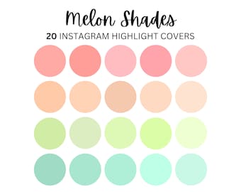 20 Melon Shades Instagram Highlight Covers, Summer VSCO Instagram, Highlights Instagram, Blogger, Travel, Influencer, Aesthetic Instagram