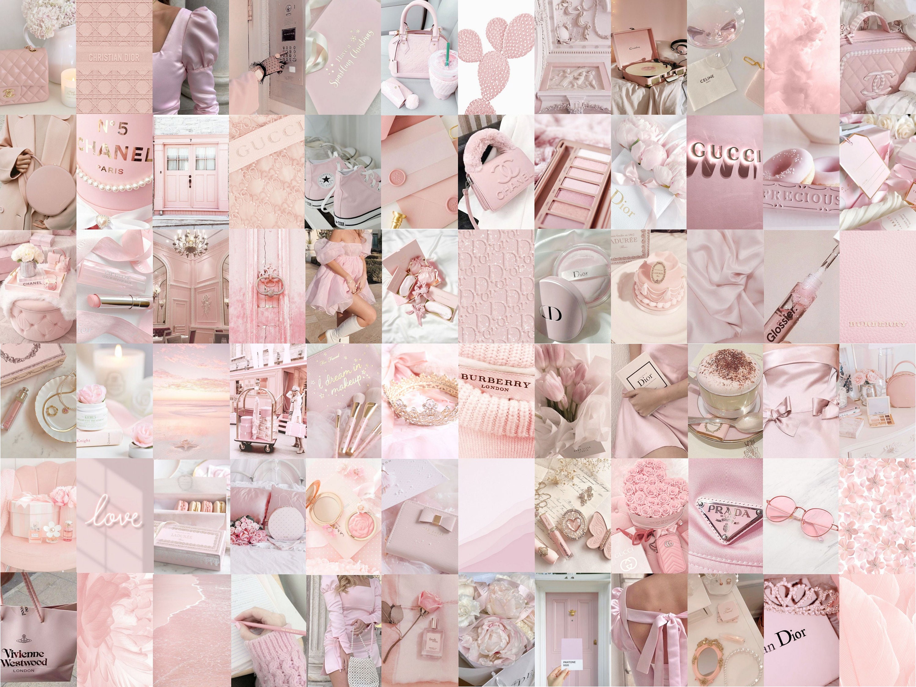 100 Blush Pink Collage Kit, Pastel Pink Wall Collage, Blush Aesthetic ...