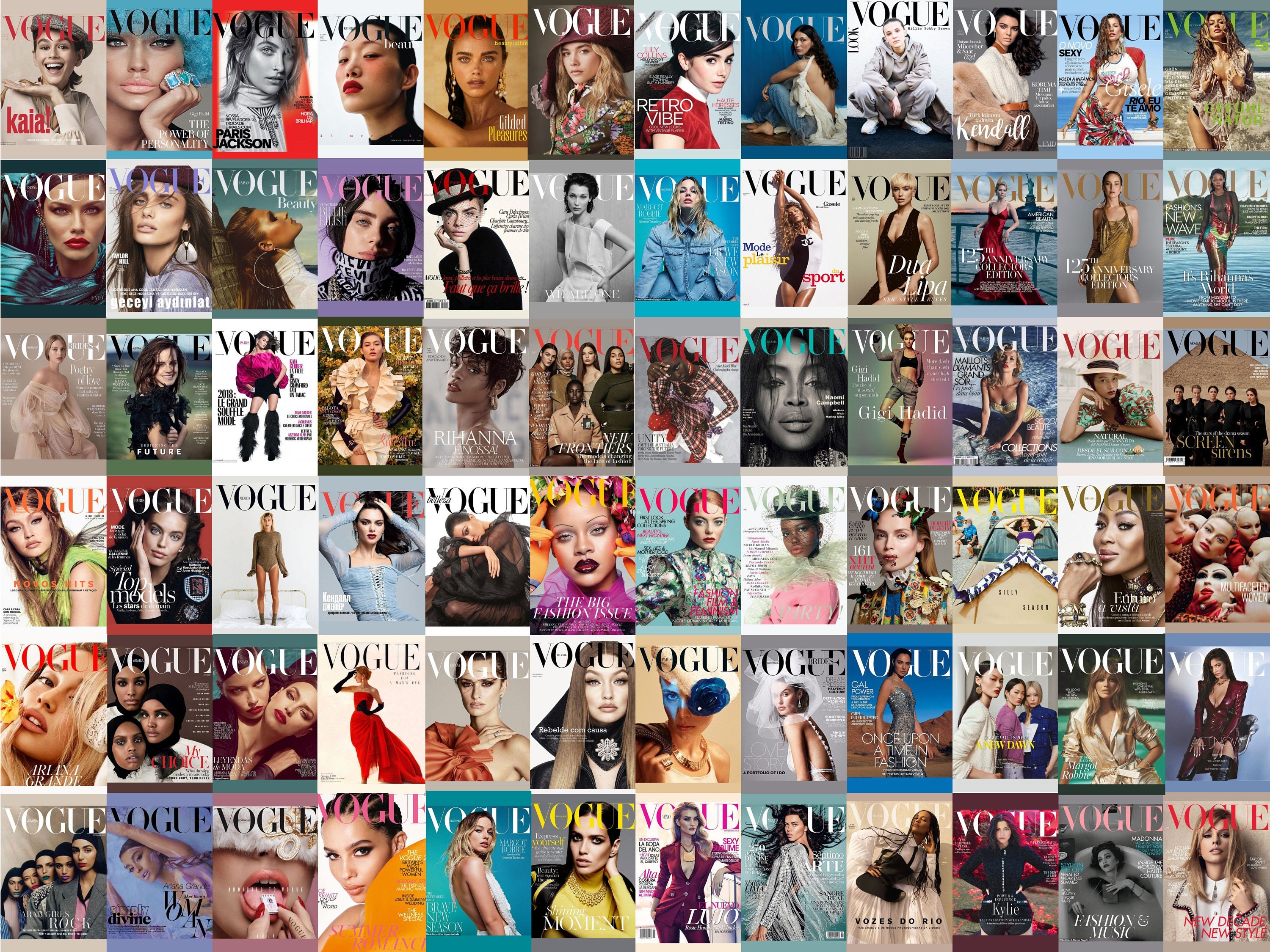 Fashion Magazine Covers Collage