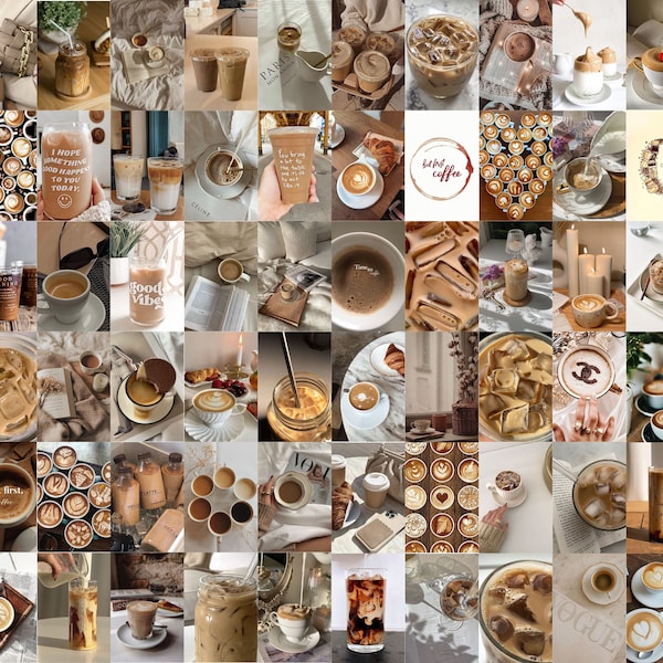 100 Coffee Lovers Collage Kit, Coffee Wall Collage, Coffee Aesthetic Prints, Coffee Photo Collage Prints, Coffee, Drinks (Digital Download)