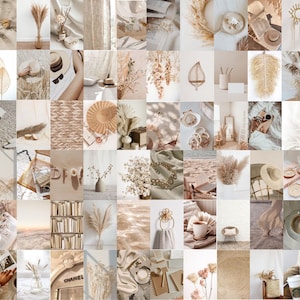 100 Boho Vibes Collage Kit, Boho Collage, Bohemian Aesthetic Wall Prints, Boho Neutral Photo Collage Prints, Earth Tones (Digital Download)