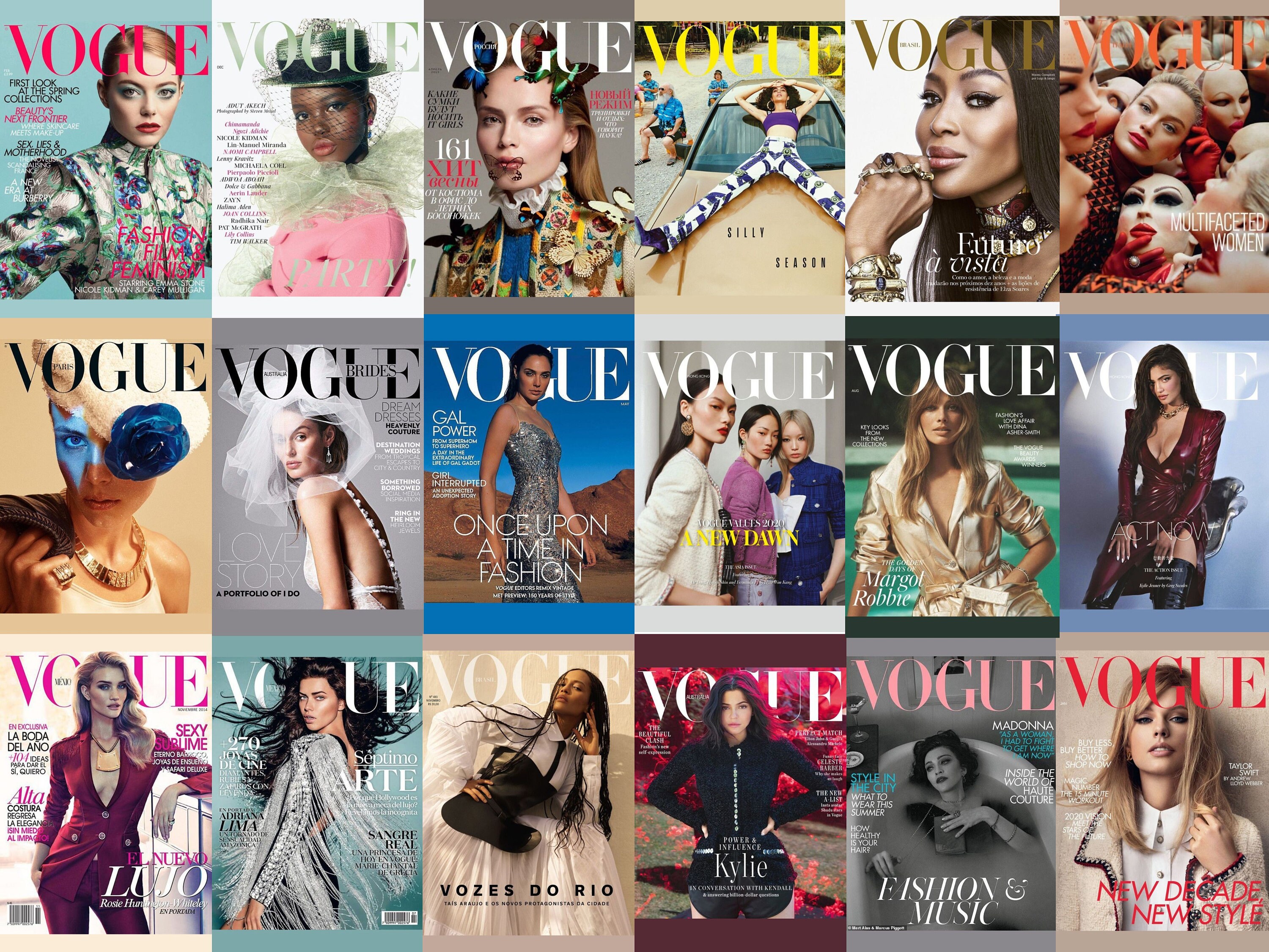 100 Vogue Covers Collage Kit Vogue Wall Collage Models - Etsy