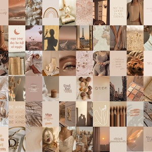 100 Neutral Cream Beige Wall Collage Kit, Neutral Cream Beige Photo Prints, Cream Beige Printable Pictures for Room Decor (Digital Download)