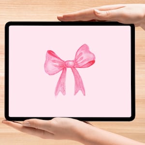 Sfondo per iPad Coquette Bow Pink, Sfondo per iPad Coquette Aesthetic, Sfondo Pink Bow, Sfondo Coquette Bow