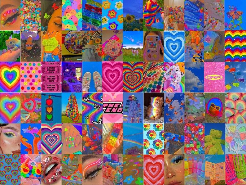 100 Indie Wall Collage Kit, Indie Wall Collage, Retro Wall Collage, Indie Room Decor, Indie