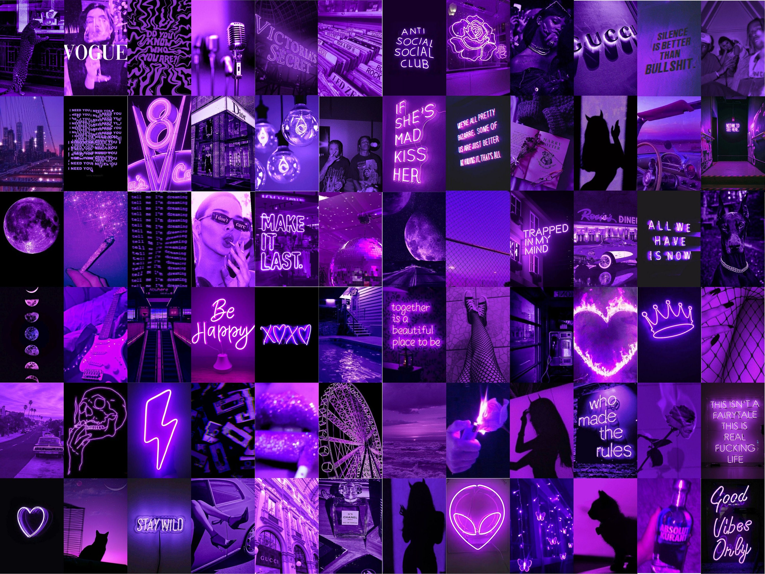 Purple Louis Vuitton  Wall collage, Neon purple, Purple walls