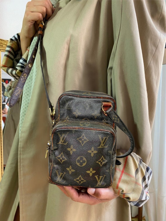 Louis Vuitton Brown Leather Monogram Crossbody Bag