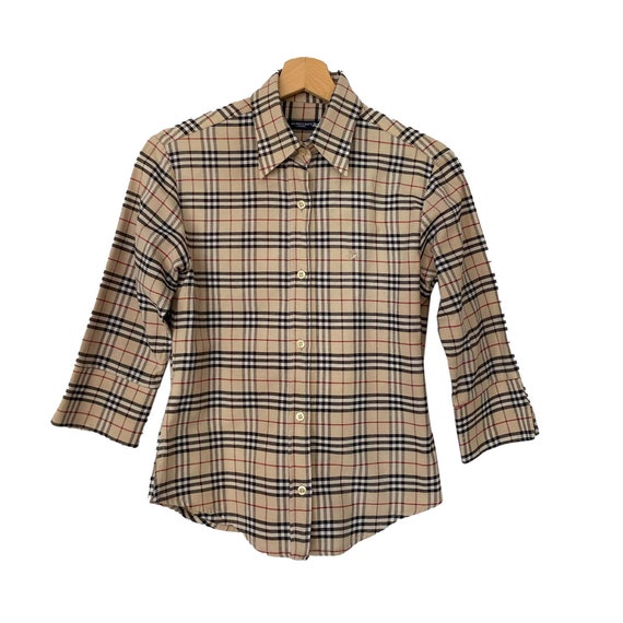 women's burberry flannel shirt