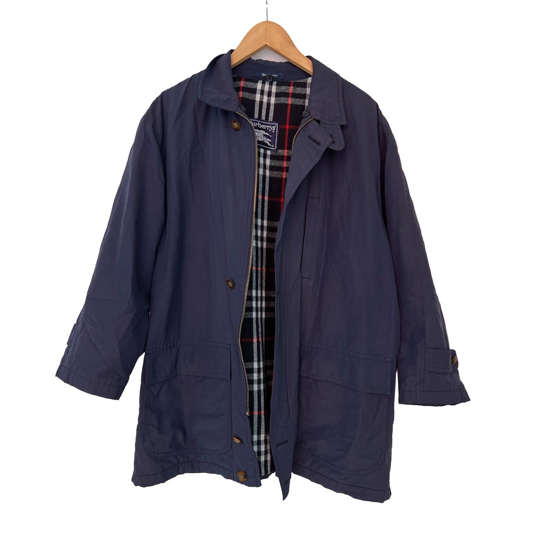 Burberry Vintage Blue Waterproof Jacket for Men Burberry Etsy