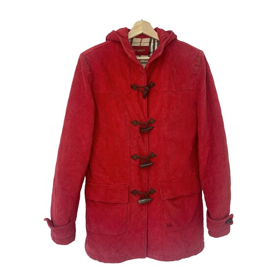 Vintage Burberry Duffle Coat In Red Corduroy Trench Australia Vintage Burberry Duffle Coat In Red, Duffle Coats Australia