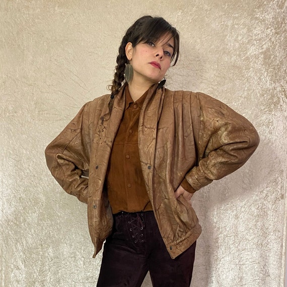 Chaqueta de cuero vintage torera. de cuero mujer años México