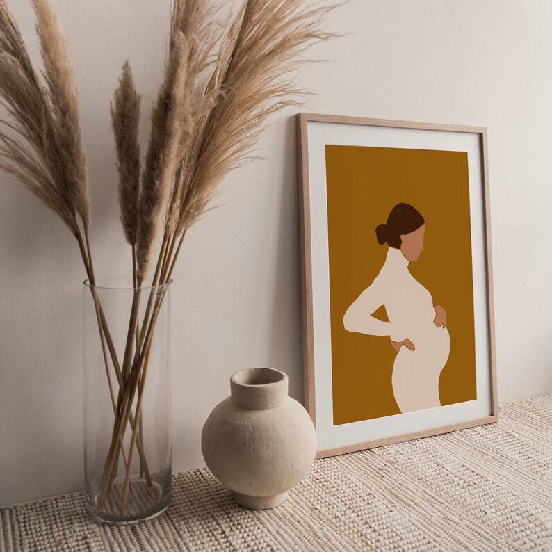 Pregnant Women Wall Art Portrait Digital Prints Women Wall Etsy