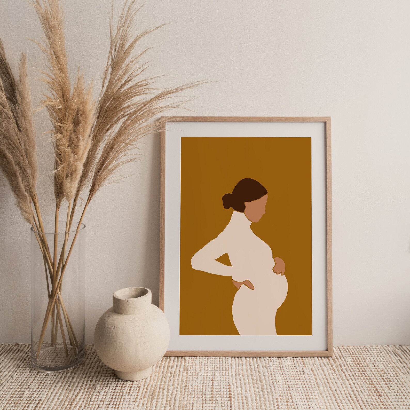Pregnant Women Wall Art Portrait Digital Prints Women Wall Etsy