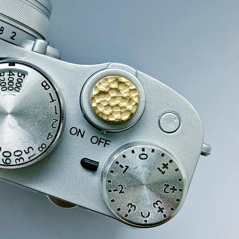 Hand Hammered Brass Camera Shutter Button, Digital Camera Accessory Gold