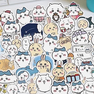 60 pcs Chiikawa Stickers pack, Cute Hachiware Usagi Phone Case Stickers, Kawaii Laptop Stickers, Waterproof stickers, Luggage stickers