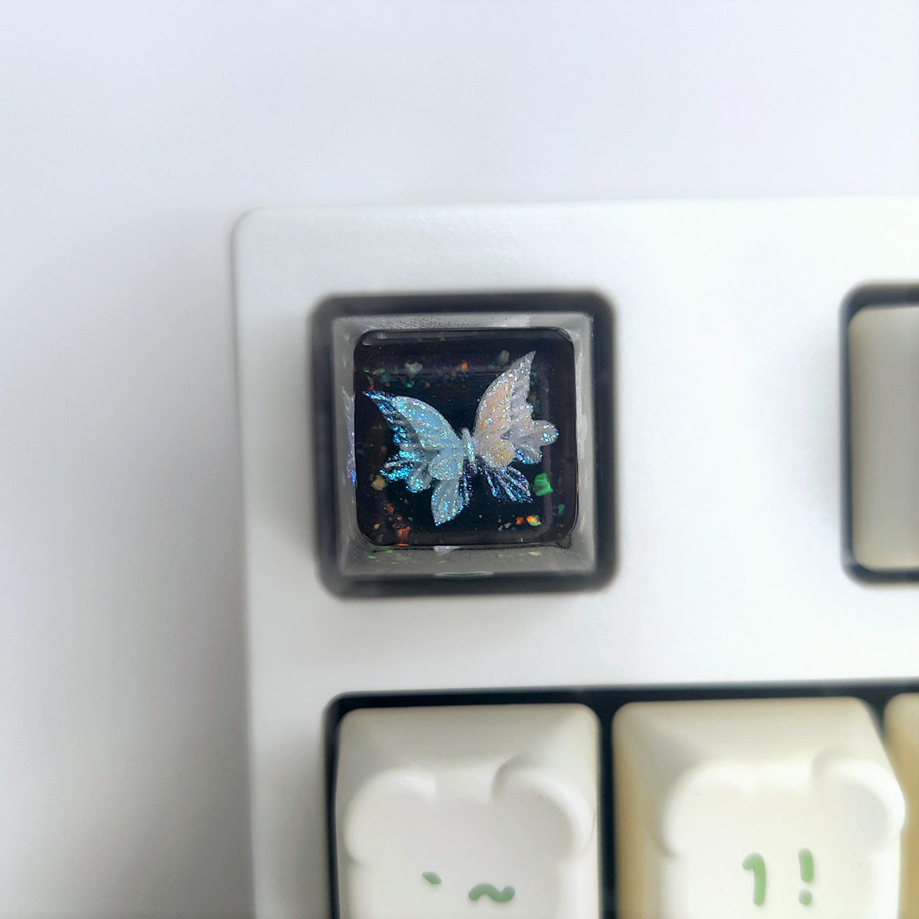 Crystal Galaxy Butterfly Keycap: Transparent Resin SA Profile - Etsy