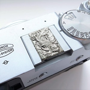Arowana Embossed Hot Shoe Cover, White Copper Camera Accessories