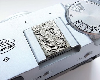 Arowana Embossed Hot Shoe Cover, White Copper Camera Accessories