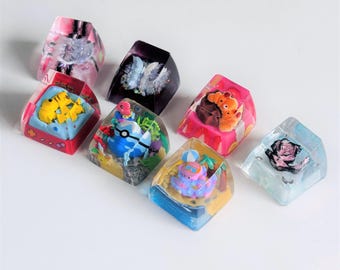 Llaveros de resina 3D personalizados, llavero artesanal de perfil SA/Cherry