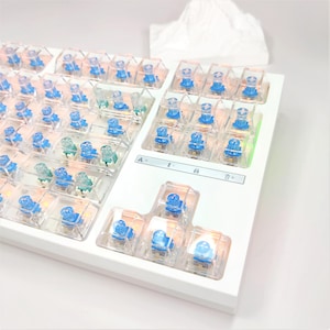 Crystal Keycap set, High clear blank keycap, 108 keycaps set, Cherry profile keycaps, ice keycaps, keycaps for mechanical keyboard customize