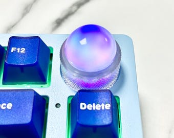 Resin Artisan Keyboard Knob: Jelly Backlit Keycap Button for Hi75 & K81
