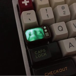 Horror TV Tab Keycap, Artisan Keycaps, Gothic Keycap, Custom Keycap, 3d ...