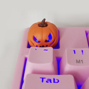 Halloween pumpkin keycap, cute ghost keycap, autumn keycaps, fruit keycap, artisan keycap, custom keycap, mechanical keyboard