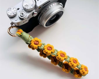 Sunflower Camera Wrist Strap, Stylish Paracord Crossbody Strap Quick Release