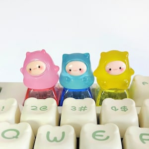 Rainbow Sprite Artisan Keycap Set, Cute Backlit Keyboard cap, Kawaii Custom Keycaps, Luminous Keycaps, Colorful keycap, PC Decoration gift