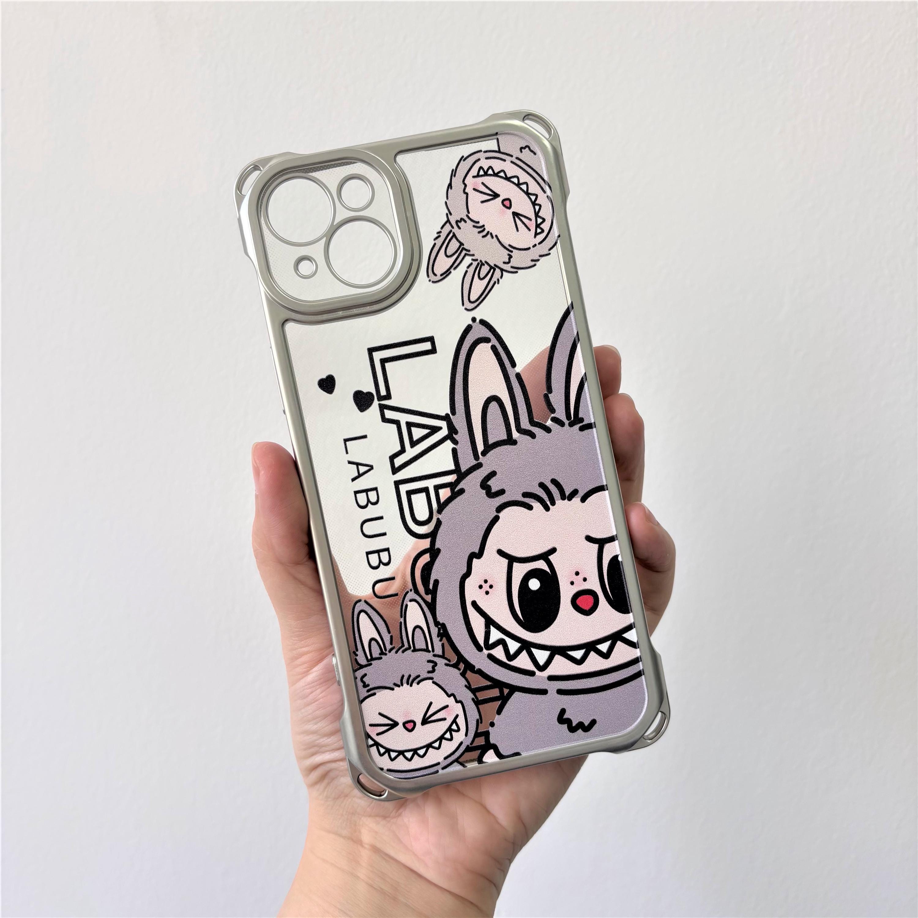 Clear Labubu iPhone Case With Braided Rope Strap, 16 15 14