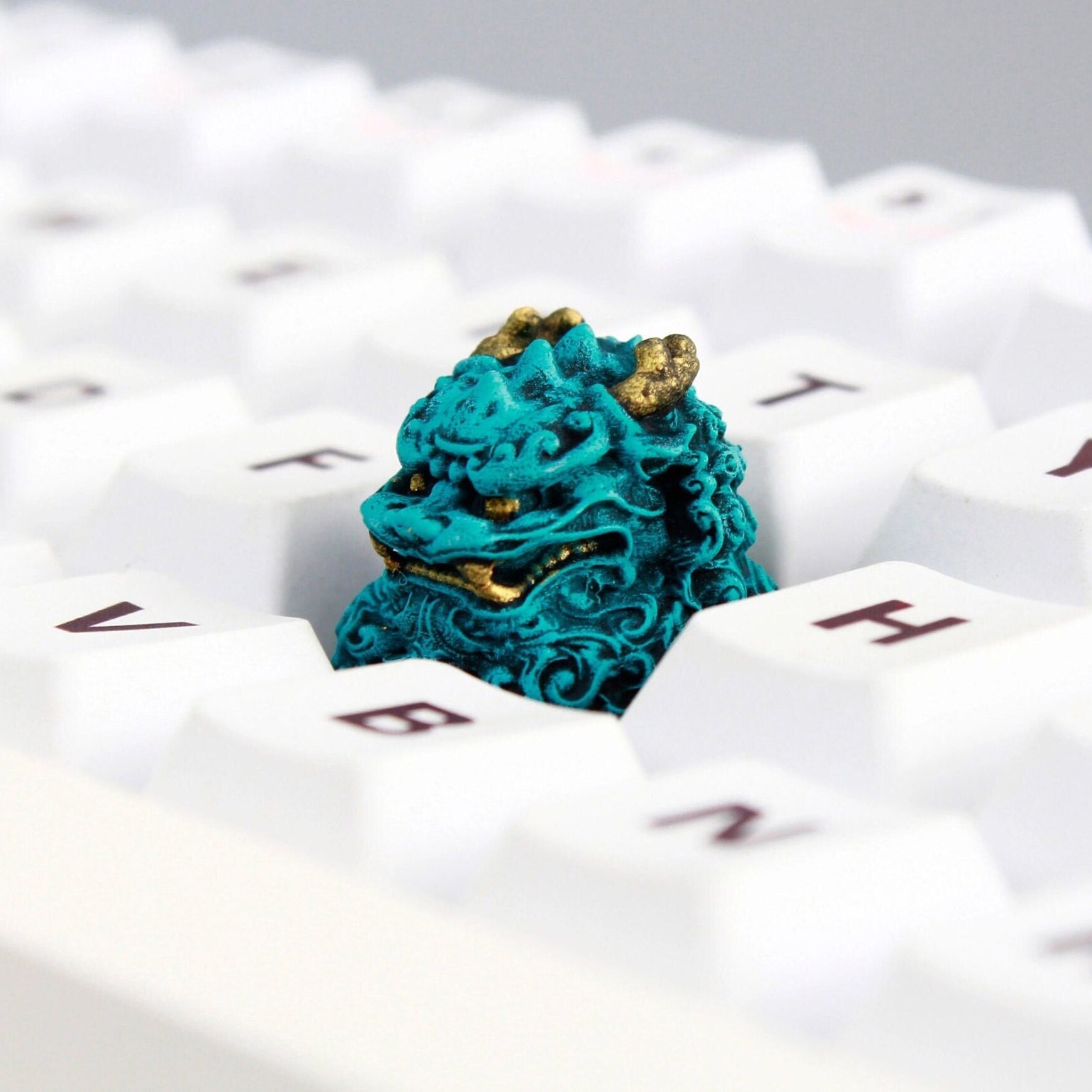 Chinese Kylin keycap set, Artisan dragon keycap, Custom fantastic beasts keycap for cherry mechanical keyboard, birthday gift