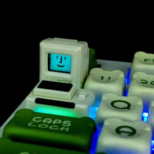alte Schul Computer Tastenkappen Artisan Tastenkappen, 2 Stück im Set, süße Tastenkappen, Esc Tastenkappen, benutzerdefinierte Tastenkappen, 3D Druck Tastenkappen, cooles Geschenk für bf
