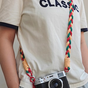 Colorful Macrame Camera Strap, Strength Handwoven Adjustable Crossbody Strap for Digital Cam