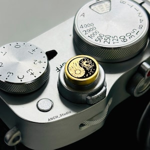 Sun&Moon Camera Shutter Button, Custom Pure Brass night/day Camera Accessories, Fuji/Leica/Nikon release button, Creative Photographer Gifts