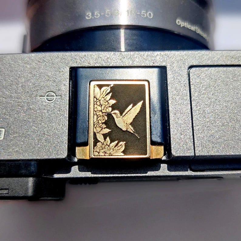 Hummingbird Camera Strap Hummingbird Camera Hot Shoe Cover: Engraved Brass Camera Accessory - Etsy