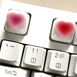 Love Heart Keycap, Pink Keycap, Cute Gradient Keycap, Artisan Resin ...