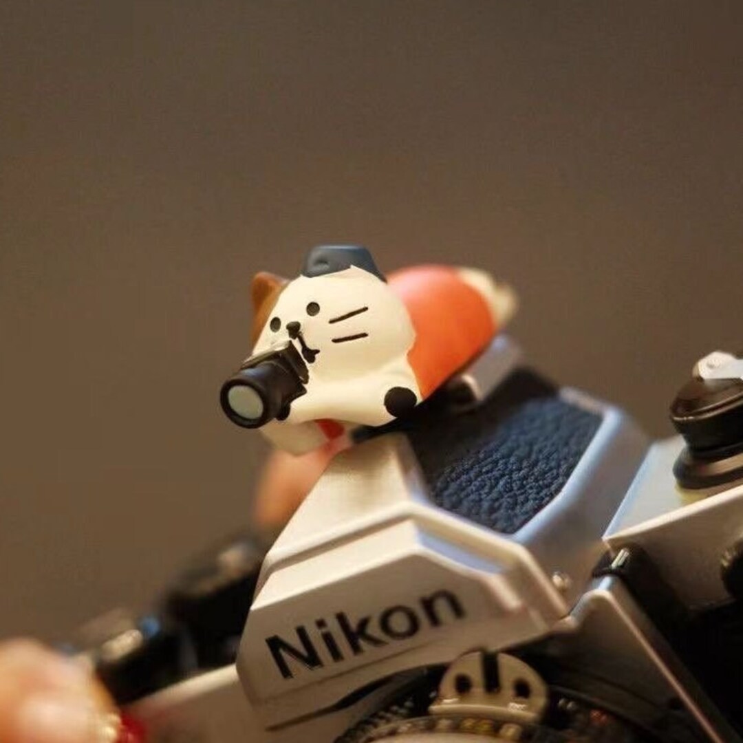 Custom Cat Photographer Camera Hot Shoes Cover, Fuji/leica/nikon/canon