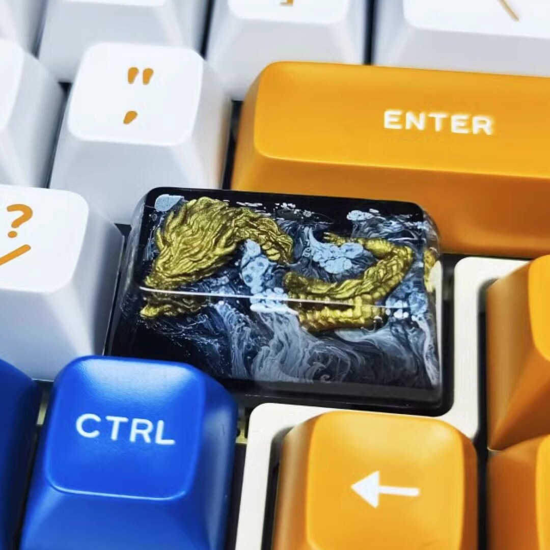 Golden Dragon Artisan Keycap, Dragon Liquidation SA Keycap, Keycap Set
