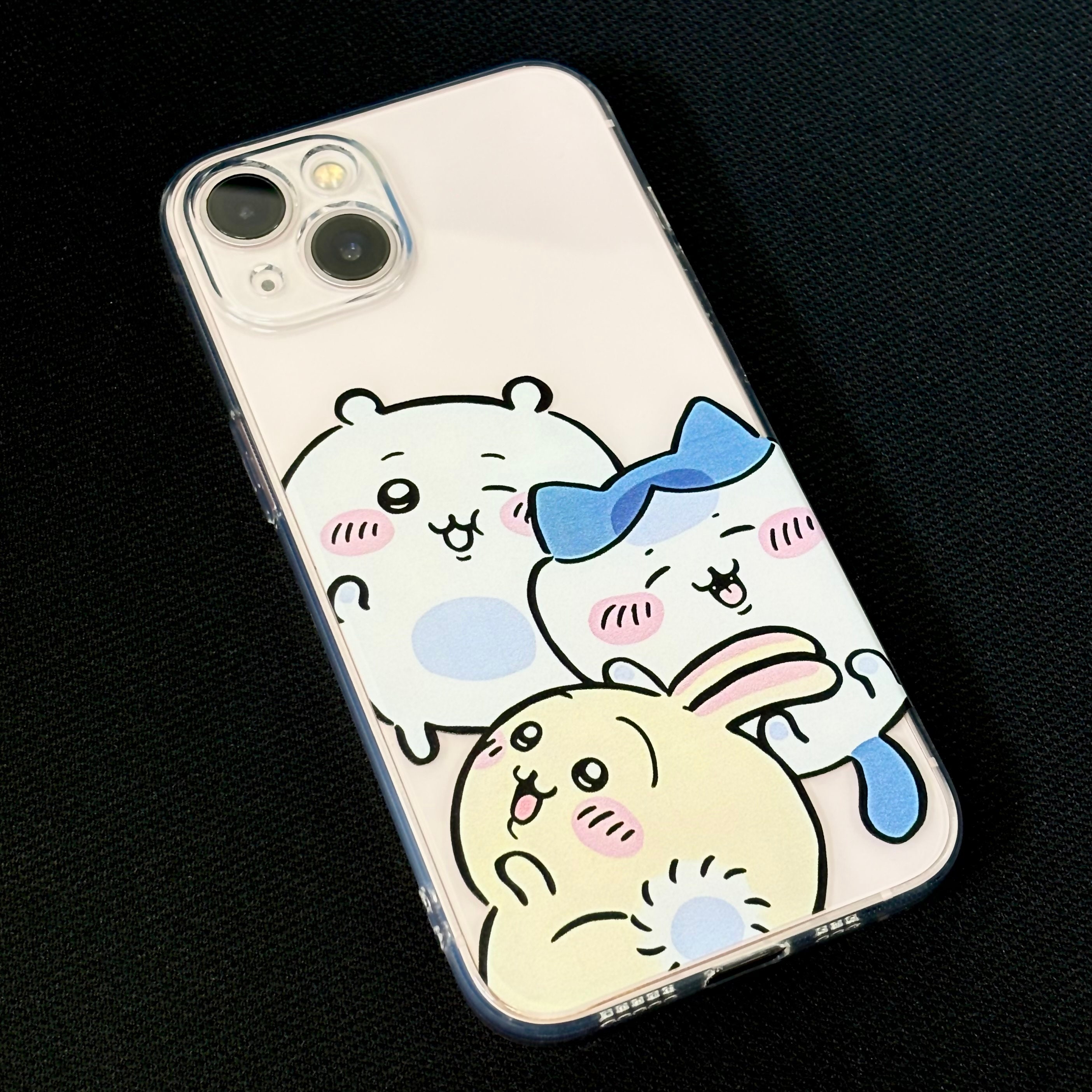 Clear Chiikawa iPhone 15 14 Plus Case, Cute Usagi iPhone Pro