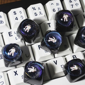Astronaut resin keycap, Interstellar Galaxy keycap, resin custom keycap, artisan keycap, SA keycap, DOM Esc keycap,Father's day gift