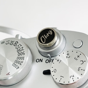 Personalize Name Shutter Button, Custom Engraved Camera Accessories, Fuji Leica Sony Nikon metal release button, Creative Photographer Gifts