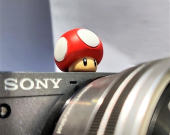 Custom Mario Kinopio hot shoe cover, Mario Mushroom Toad cold shoe for Sony/Nikon/Olympus/Fuji Camera, Camera accessories photographer gift