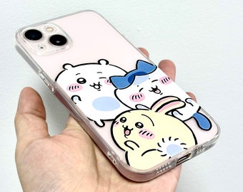 iPhone15plus おまけ付き Clear Chiikawa iPhone 15 14 Plus Case, Cute Usagi iPhone Pro
