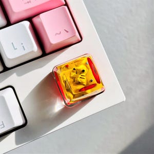 Pikachu Artisan Keycap: Pokemon SA Profile Resin Keycap, Custom Mechanical Keyboard Cap image 8