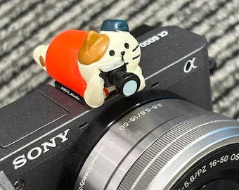Custom cat photographer Camera hot shoes cover, Fuji/Leica/Nikon/Canon accessories, photography lover gifts