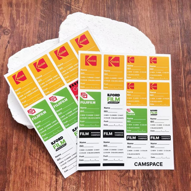 Camera Target Label Film Roll Labels for 35mm/120 Cameras, Reusable ISO, Shot Tracking ...