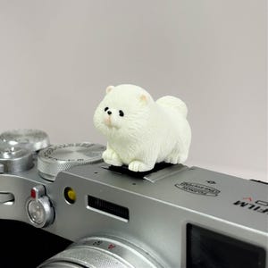 Kawaii Dog Camera Hot Shoe Cover: Hand-Painted Resin, Photography Gift