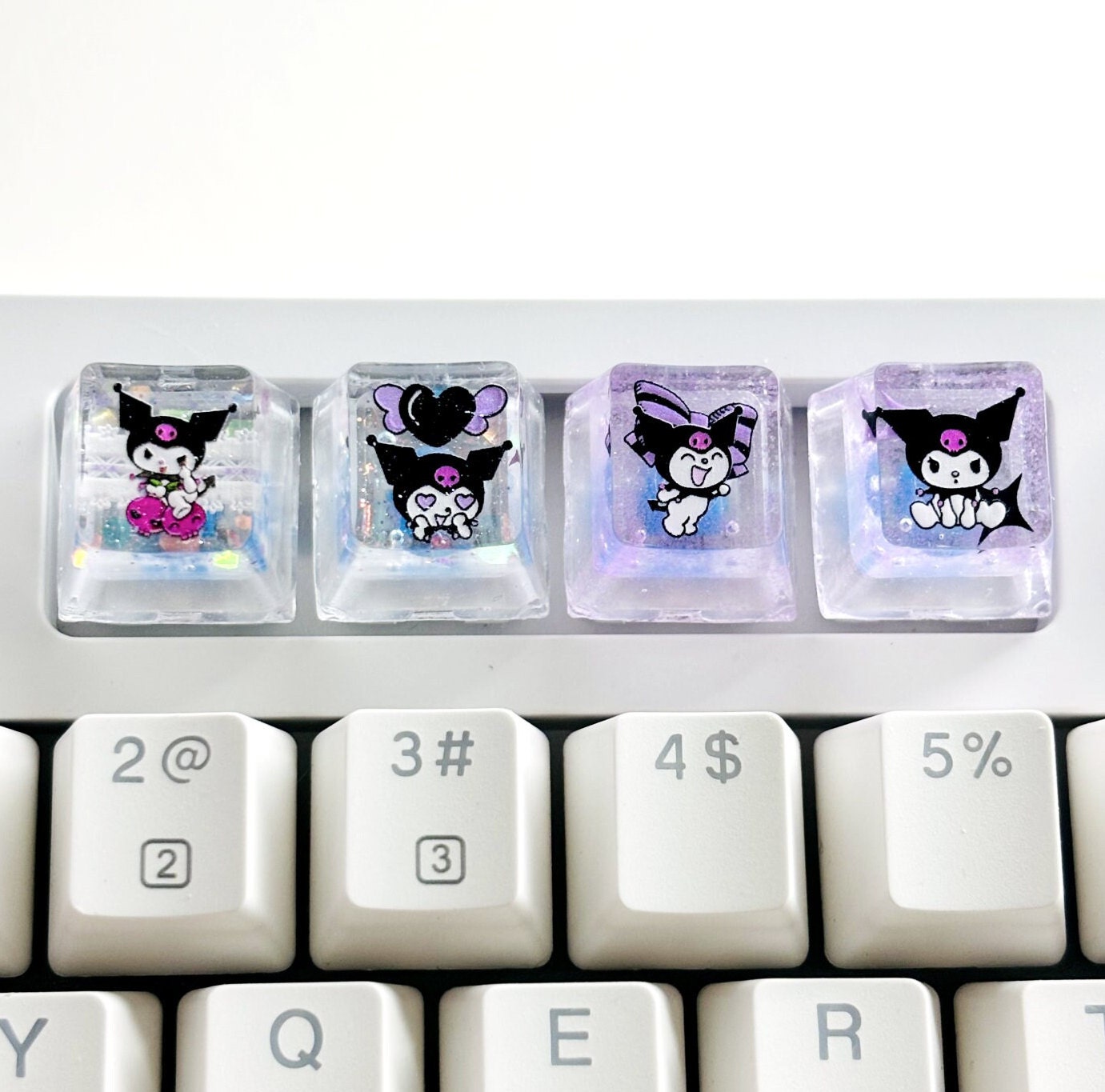 Kuromi Inspired Resin Keycap, Artisan Anime Keyboard Cap, Kawaii